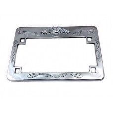 License plate frame with eagle chrome
