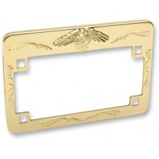 License plate frame with eagle gold